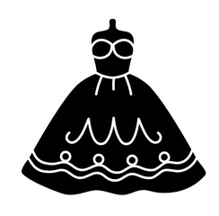 Cute wedding dress silhouette cartoon