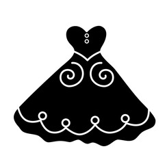 Cute wedding dress silhouette cartoon
