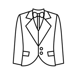 Cute wedding tuxedo suit outline icon