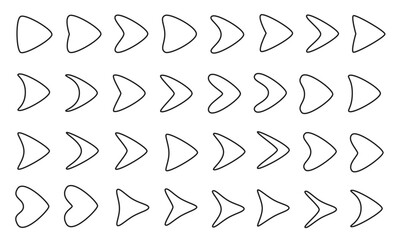 細い三角形の矢印のセット/矢/ポイント/イラスト