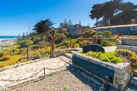 Grave of Pablo Neruda, exterior of Pablo Neruda Museum, Isla Negra, Chile