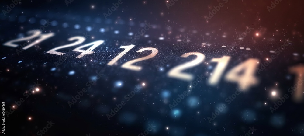 Aufkleber Number code system machine learning visualization technology background. Generative AI technology.