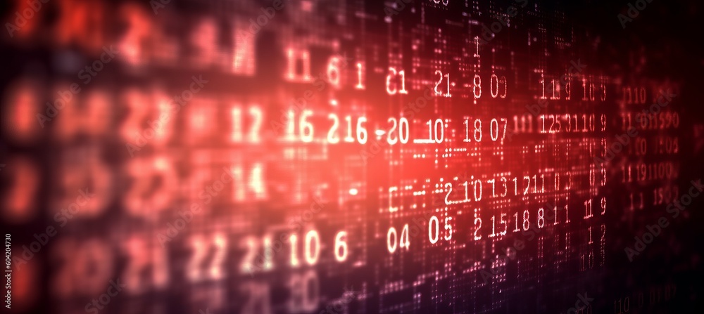 Leinwandbilder red signal number code security system technology background. generative ai technology.