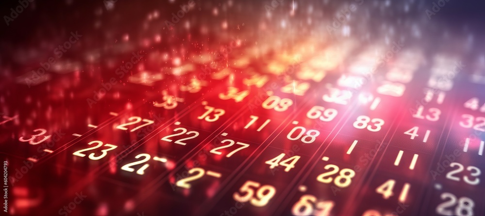 Aufkleber Binary number computer code data red danger visualization system technology background. Generative AI technology.