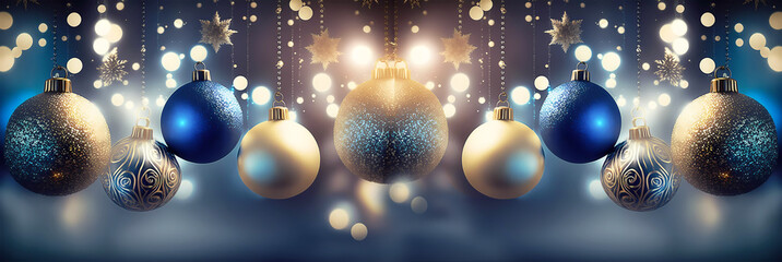 Obraz na płótnie Canvas Merry Christmas. Christmas balls. Banner. Generative AI