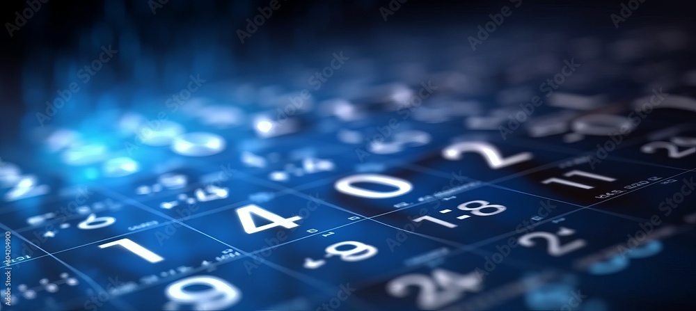 Aufkleber Binary number data machine learning visualization system technology background. Generative AI technology.