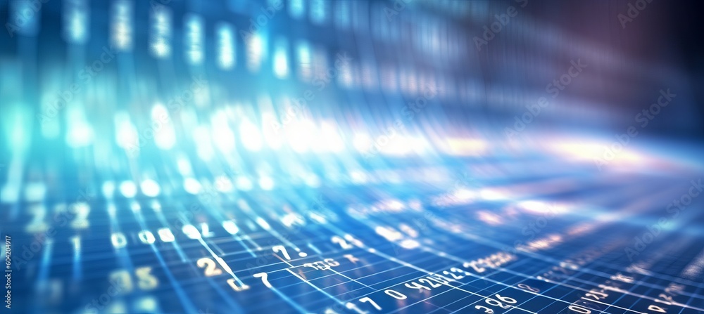 Leinwandbilder Binary code data particles stream flow visualization system technology background. Generative AI technology.