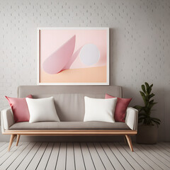 Modern Living room with Sofa - Generative Ai