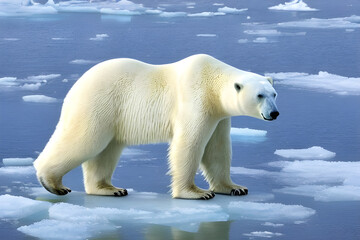 Fototapeta na wymiar polar bear on ice,Generative IA 