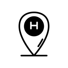 location h icon solid style vector