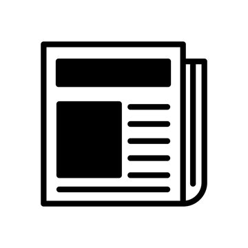 newspaper icon solid style vector