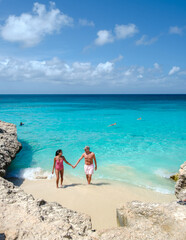 Tres Trapi Steps Triple Steps Beach, Aruba completely empty, Popular beach among locals and...