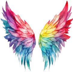 Obraz premium Wing watercolor transparent background