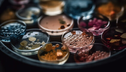 A large collection of shiny metal containers in a variety generated by AI