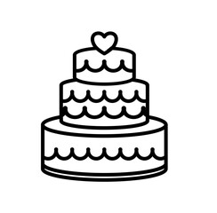 Cute wedding cake outline icon
