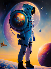 Obraz na płótnie Canvas Astronaut created with Generative AI technology 