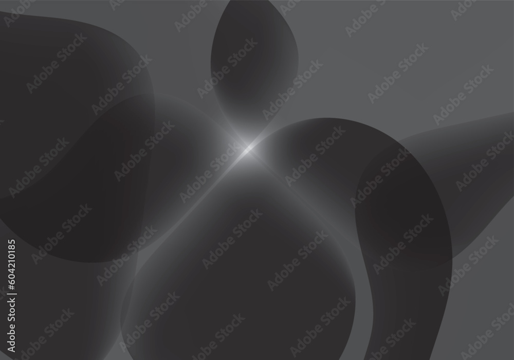 Wall mural sphere fluid flower shape gradient black tone background for advertisement product banner and label website template landingpage vector ep