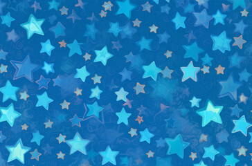 A Blue Background With Stars And Stars, In The 