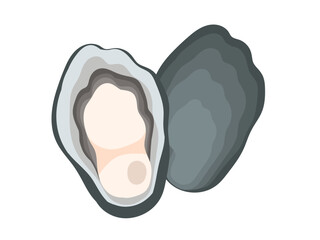 かわいらしい手描きの牡蠣のイラスト