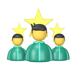 Happy Customer 3d cute shop customer icon for social media post