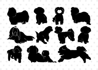 Maltese Dog SVG, Dog Silhouette, Dog Breeds Svg, Maltese Svg, Cute Puppy Svg, Bichon Frise Svg, Maltese Dog Bundle