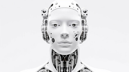 male robot, real and genuine-looking robot, fictitious. Generative AI