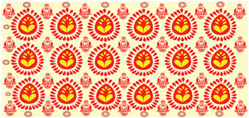 tribal pattern ( assamese pattern ) of northeast india which is used for textile design in assam gamosa , muga silk or other traditional dress.similar to ukrainian pattern or russian pattern.

