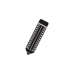 pencil film roll logo illustration.