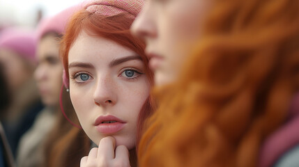 Fototapeta premium group of young people are upset, fictional reason