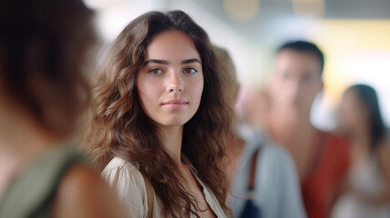 Fototapeta premium young adult woman or teenager , fictional location