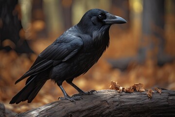 Naklejka premium Crow in its natural habitat. Generative AI