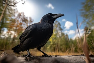 Obraz premium Crow in its natural habitat. Generative AI