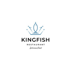 king fish restaurant sea food logo icon vector template