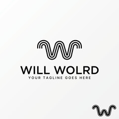 letter or word W unique font with line or 3 lines Image graphic icon logo design abstract concept vector stock. Can be used as a symbol associated with initial or monogram.