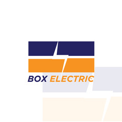 Box Electric Energy Power Logo vector linear battery icon Box Electric logo