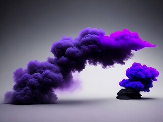 Purple smoke in the air with the word  smoke  on the bottom created with generative ai