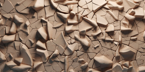 Mud crack soil surface background by generative AI tools - obrazy, fototapety, plakaty