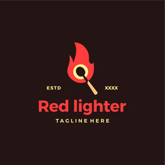 Lighter flame logo design vector illustration