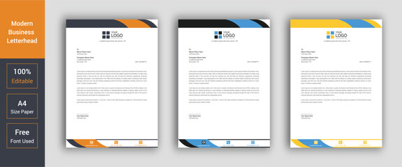Professional Letterhead Template, letterhead set or bundle. Letterhead Template Graphics, Designs & Templates