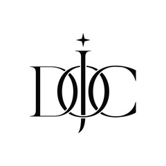 design a clever monogram logo with the letter DOJC