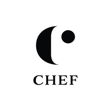 design a modern and luxurious minimalist logo letter C chef