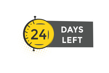 24 days left countdown template, 24 day countdown left banner label button eps 24   
