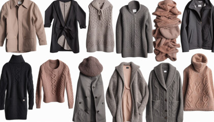 Modern woolen jackets for men and women, perfect for winter generated by AI