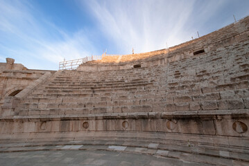 roman amphitheater in pula country.South Theatre ,Jerash. Jordan Travel.