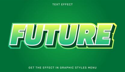 Future editable text effect in 3d style. Suitable for brand or business logo