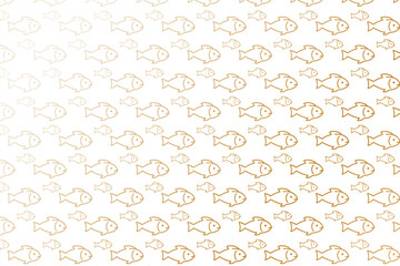 vector gold hand drawn fish pattern