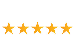 Stars rating icon set. Gold star icon set isolated on a white background.