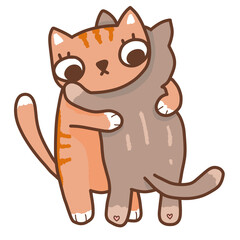 Obraz na płótnie Canvas Hugging Cats