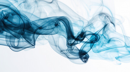Blue smoke isolated on white background 