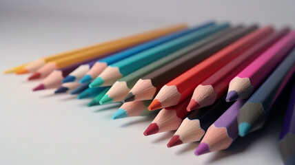 Fototapeta premium Color pencil on white background